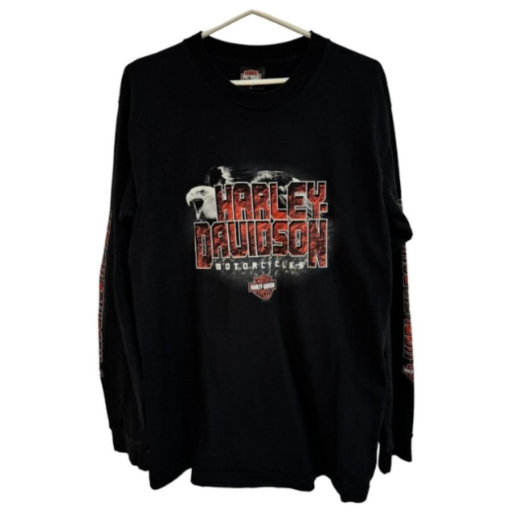 Vintage Harley Davidson Motorcycle Orlando Florida USA Long Sleeve Shirt Size M